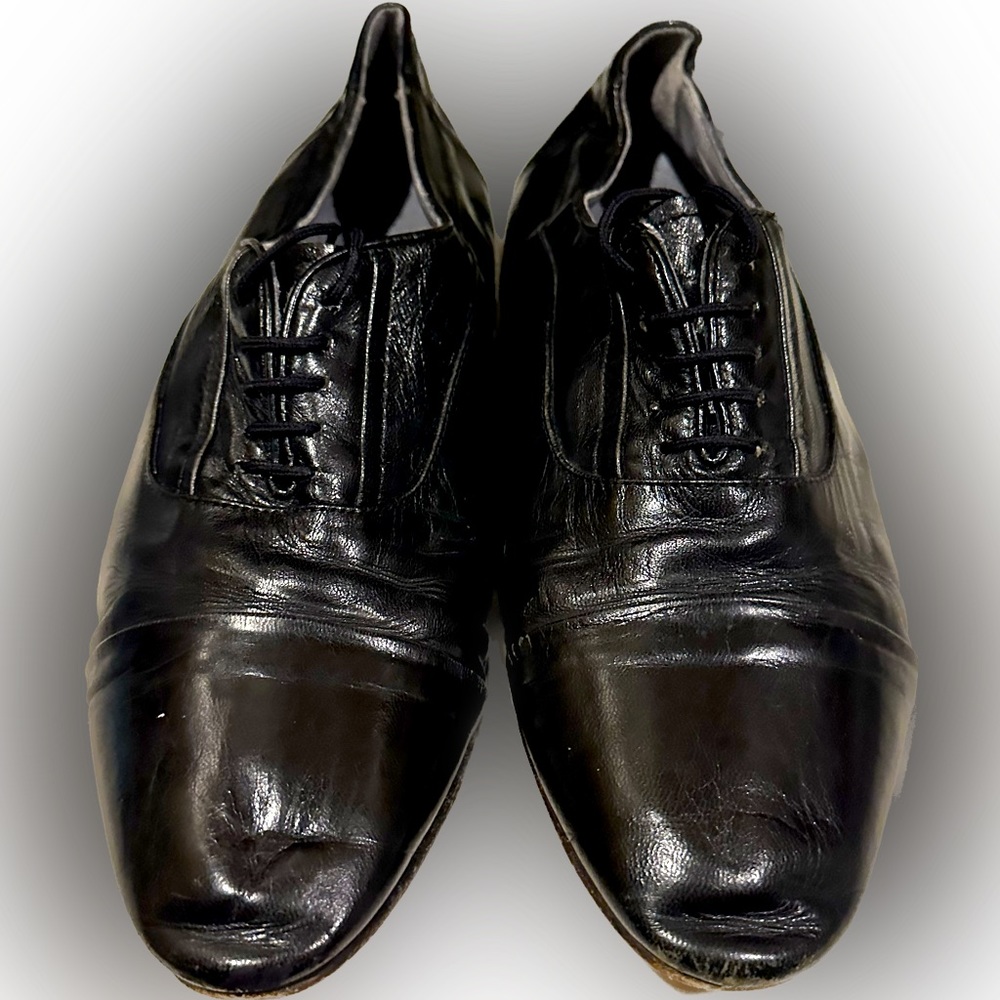 STACY ADAMS ALL LEATHER BLACK OXFORD LACE UP DRESS SHOE SZ:10.5M